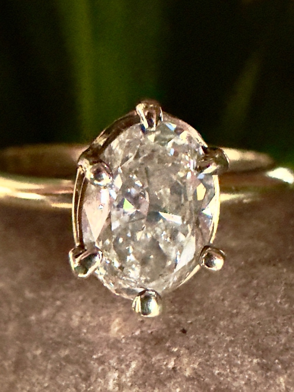 14k Natural 1.20 CT Oval Cut Diamond Ring